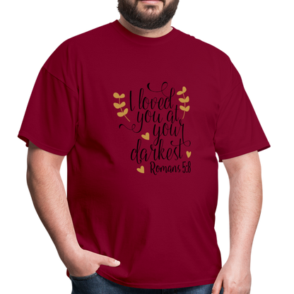 Romans 5:8 - Men's T-Shirt - burgundy