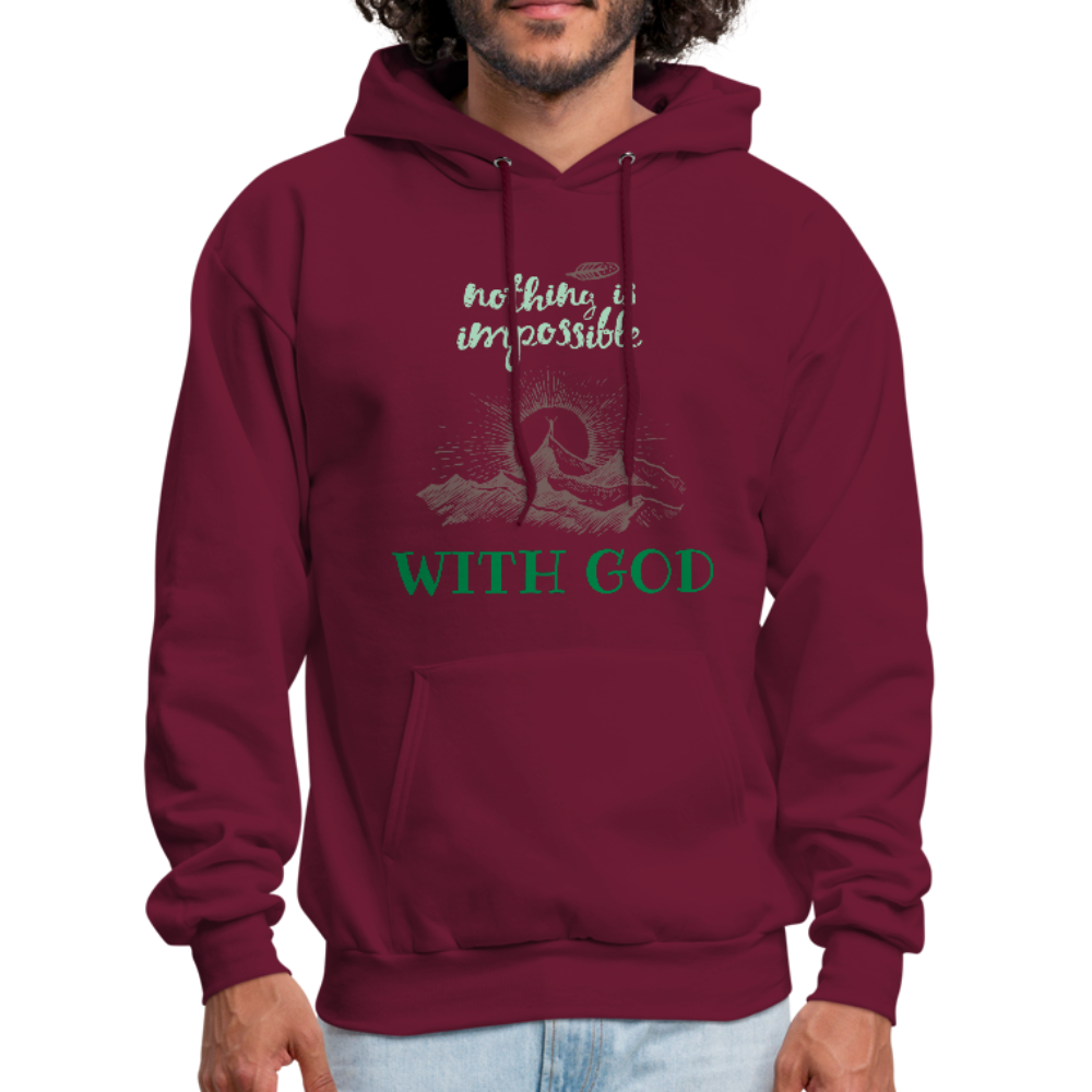 Nothing Is Impossible With God - Men's Hoodie - burgundy