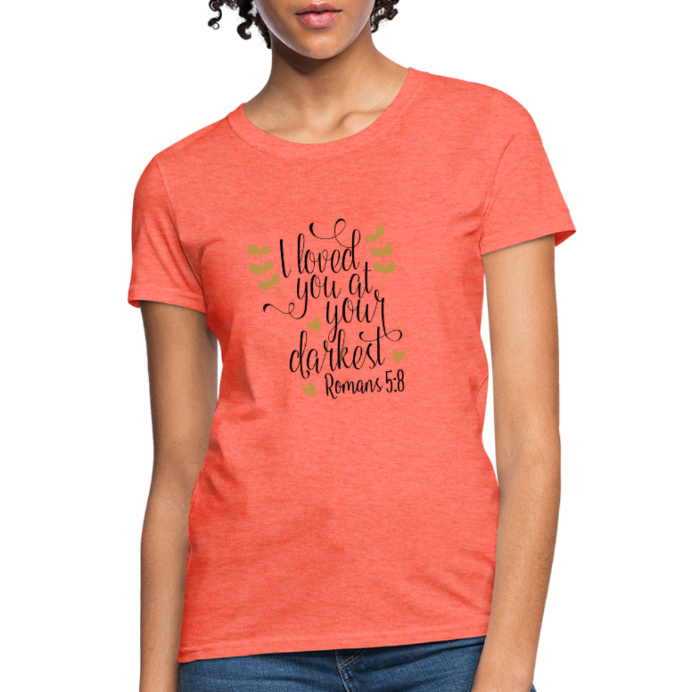 Romans 5:8 - Women's T-Shirt - heather coral