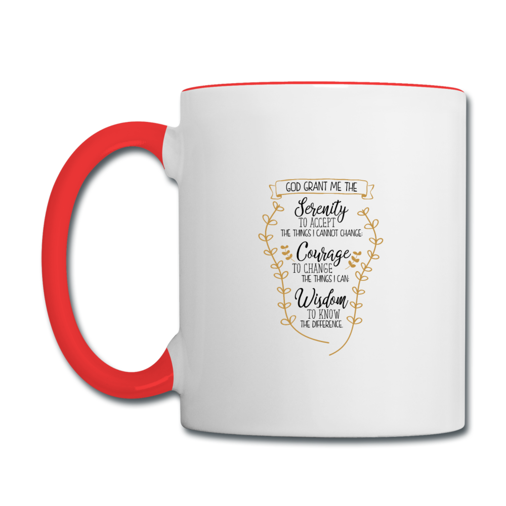 Serenity Prayer - Contrast Coffee Mug - white/red