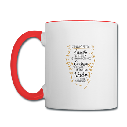 Serenity Prayer - Contrast Coffee Mug - white/red