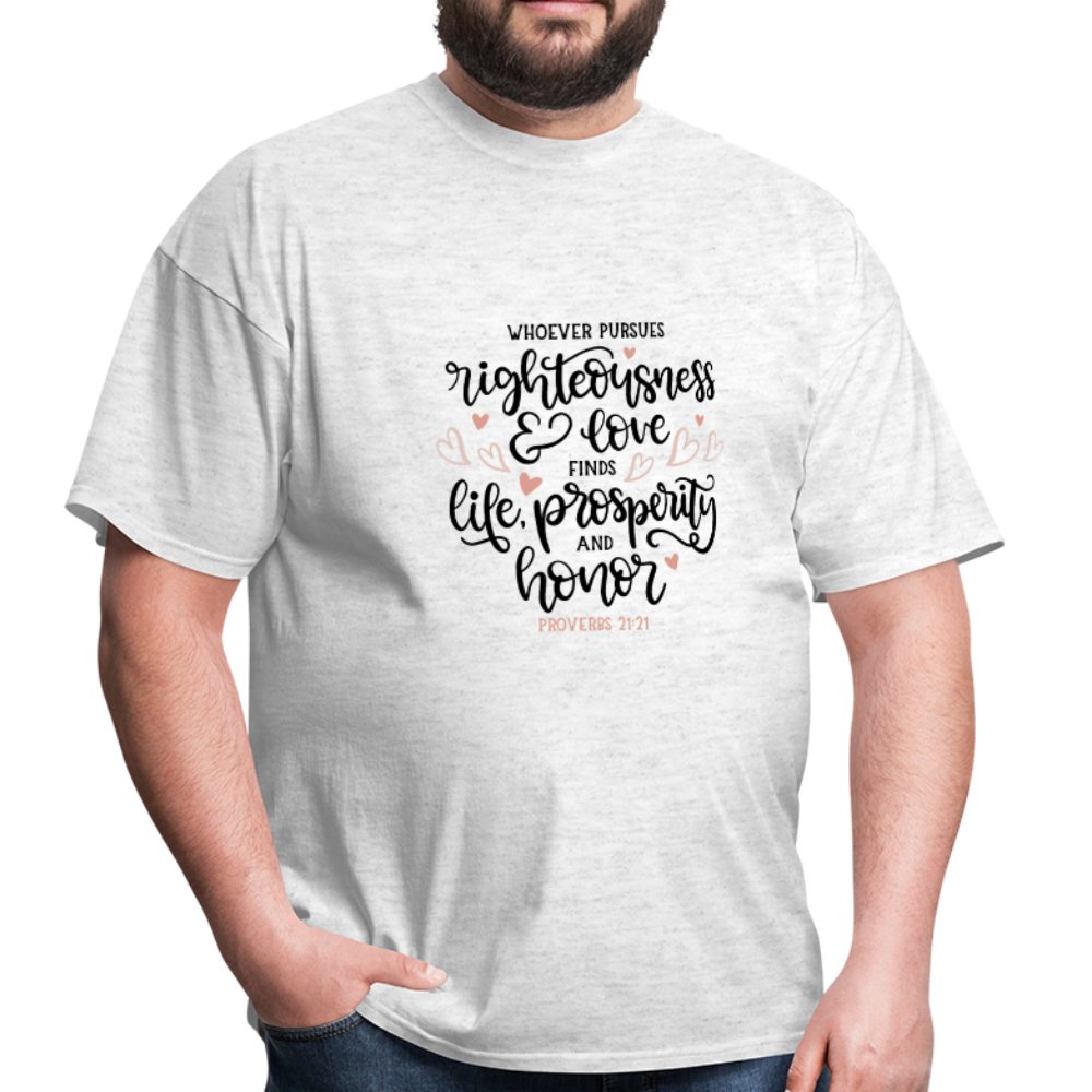 Proverbs 21:21 - Men's T-Shirt - light heather grey