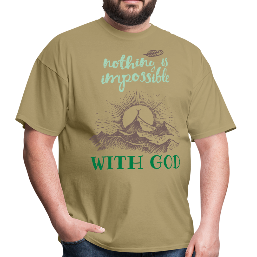 Nothing Is Impossible With God - Men's T-Shirt - khaki