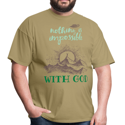 Nothing Is Impossible With God - Men's T-Shirt - khaki