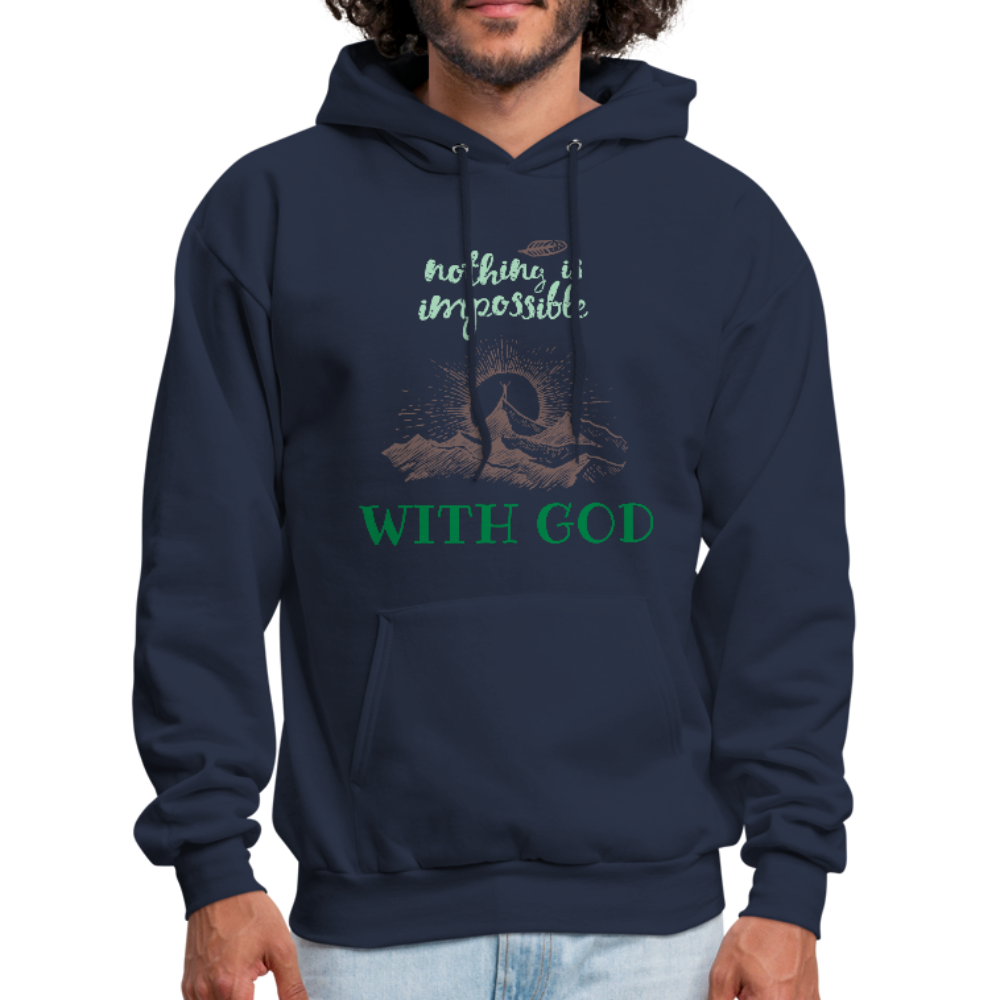 Nothing Is Impossible With God - Men's Hoodie - navy
