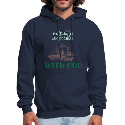 Nothing Is Impossible With God - Men's Hoodie - navy