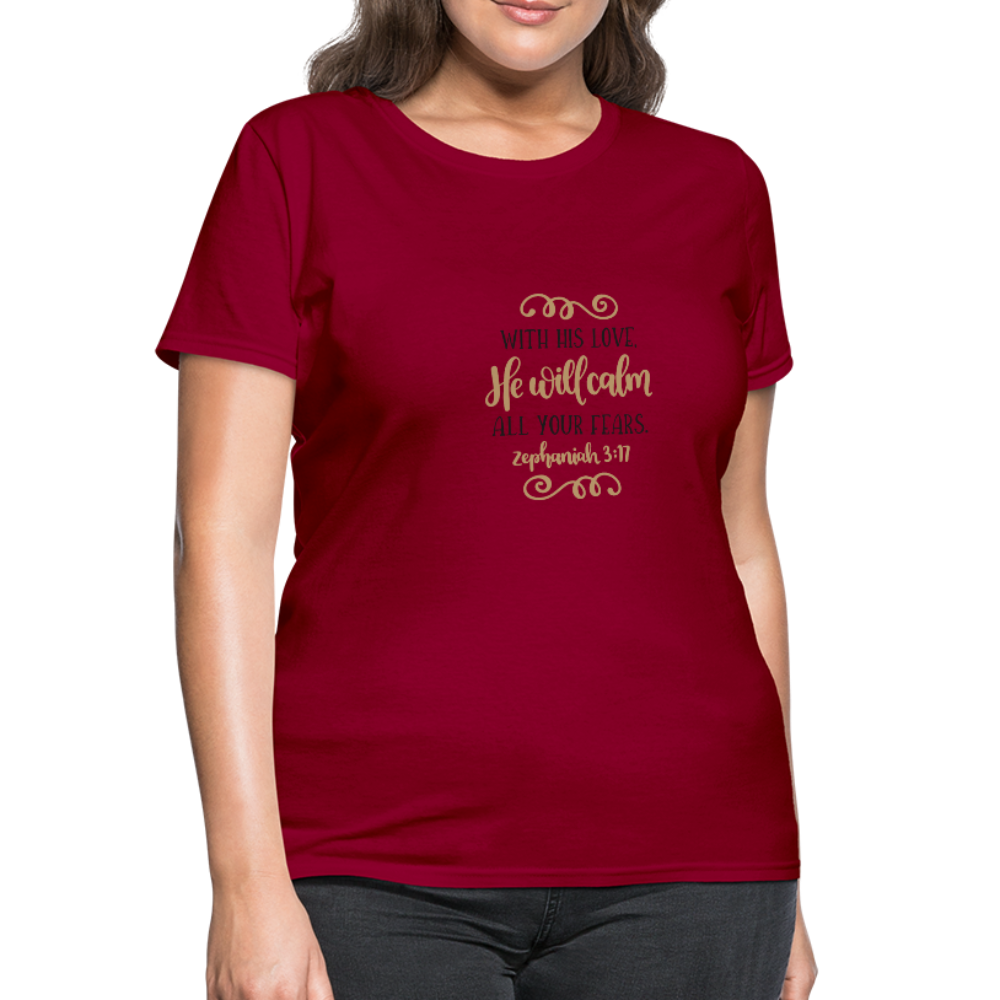 Zephaniah 3:17 - Women's T-Shirt - dark red