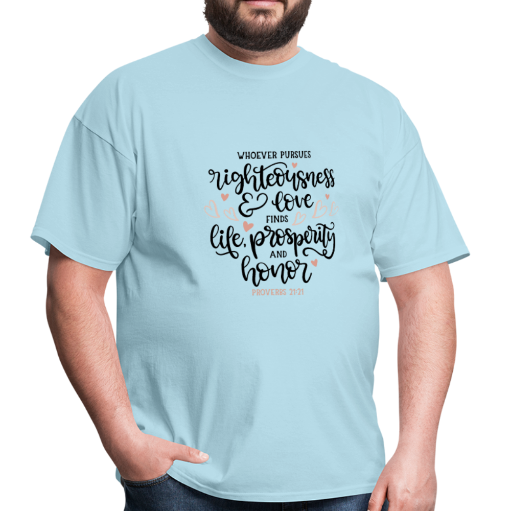 Proverbs 21:21 - Men's T-Shirt - powder blue