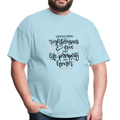 Proverbs 21:21 - Men's T-Shirt - powder blue