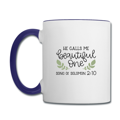 Song Of Solomon 2:10 - Contrast Coffee Mug - white/cobalt blue