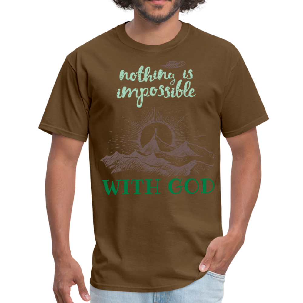 Nothing Is Impossible With God - Men's T-Shirt - brown