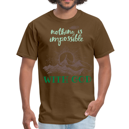 Nothing Is Impossible With God - Men's T-Shirt - brown