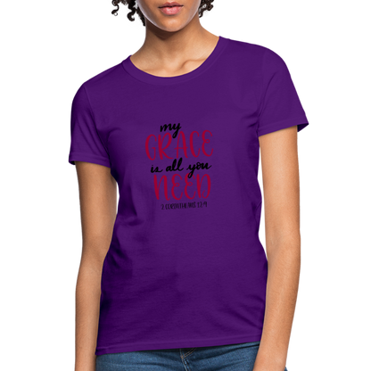 2 Corinthians 12:9 - Women's T-Shirt - purple