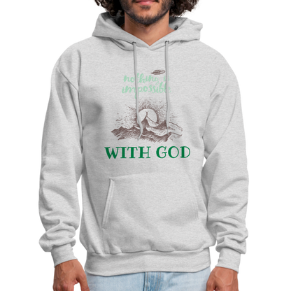 Nothing Is Impossible With God - Men's Hoodie - ash 