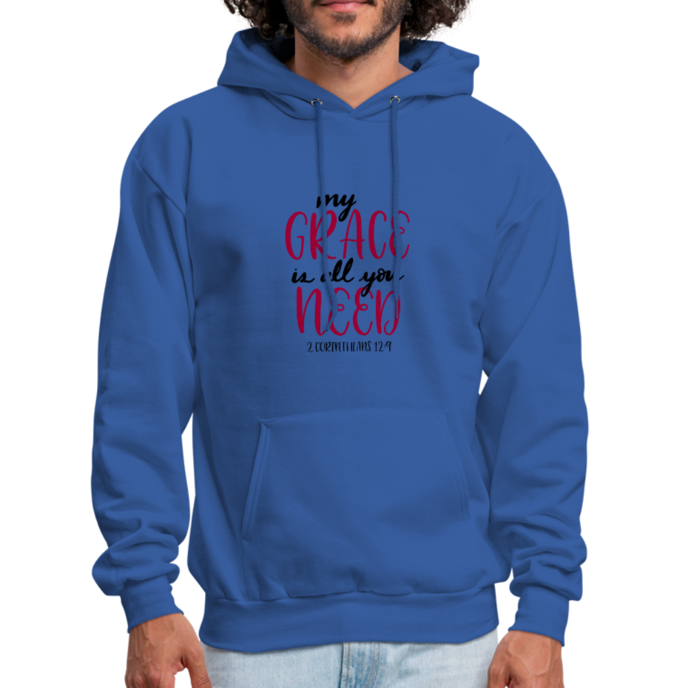 2 Corinthians 12:9 - Men's Hoodie - royal blue