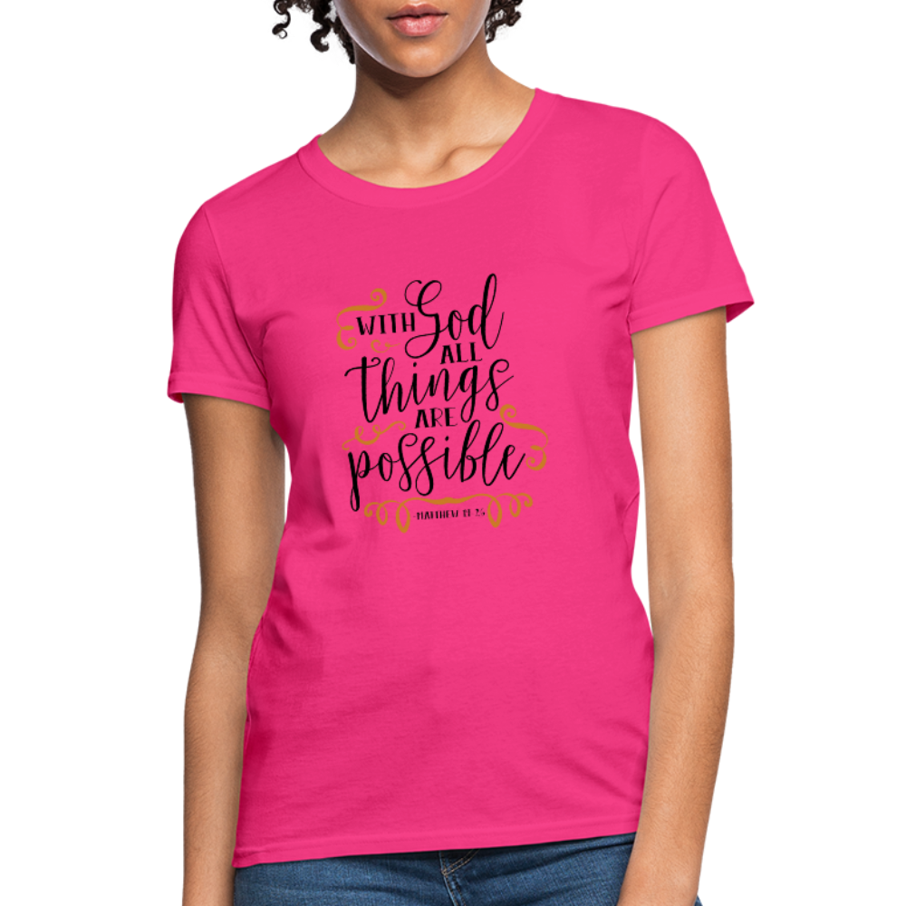 Matthew 19:26 - Women's T-Shirt - fuchsia