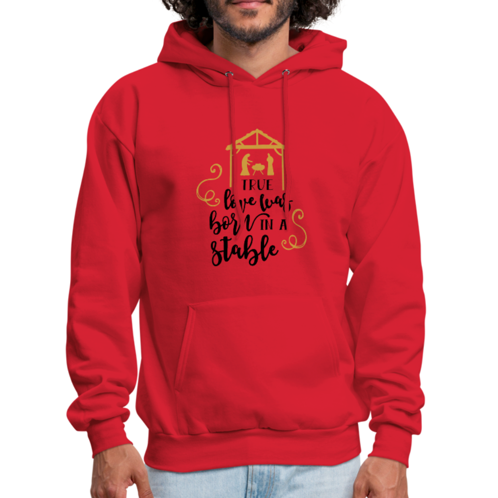 True Love Was Born In A Stable - Men's Hoodie - red