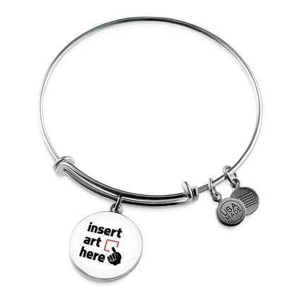 C.D. Personalized Silver Circle Bangle