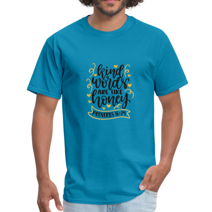Proverbs 16:24 - Men's T-Shirt - turquoise