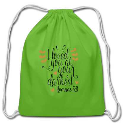 Romans 5:8 - Cotton Drawstring Bag - clover