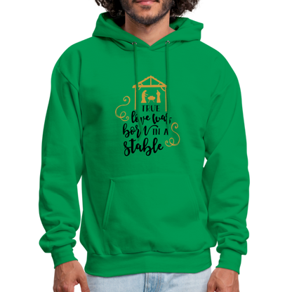 True Love Was Born In A Stable - Men's Hoodie - kelly green