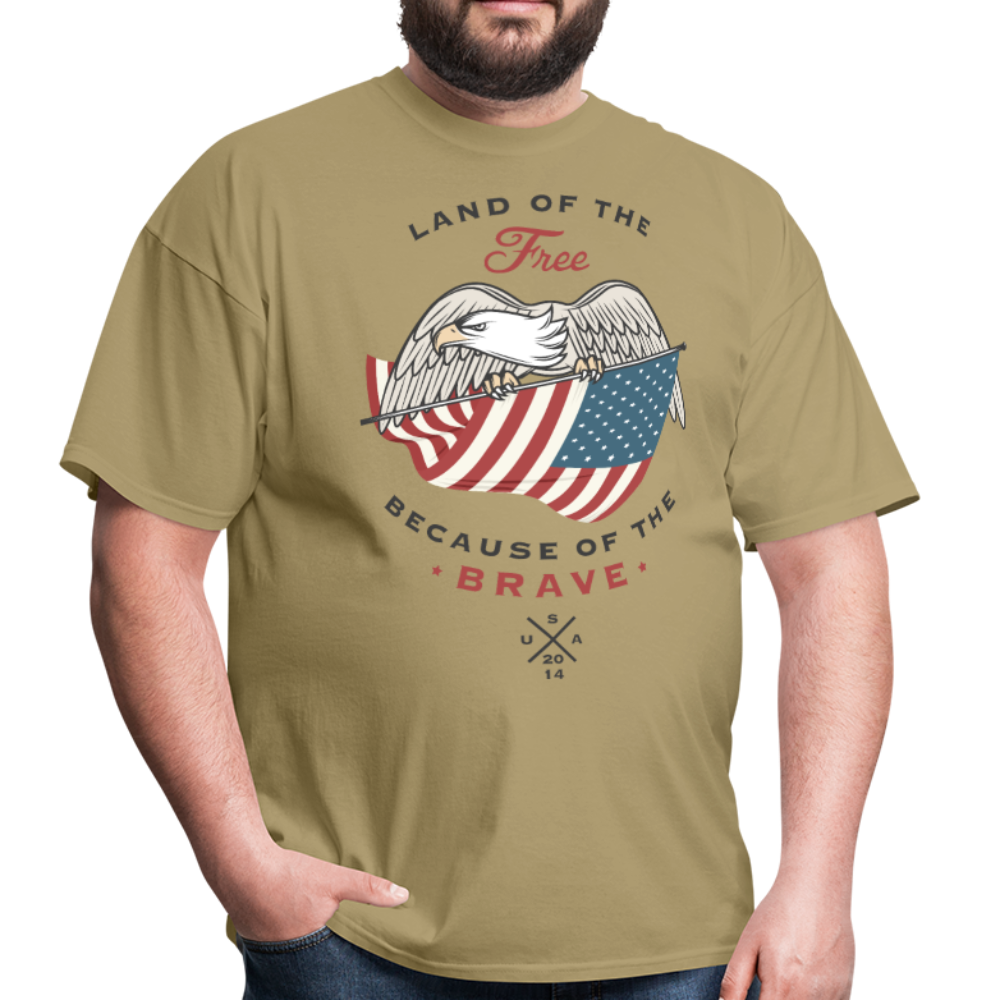 Land Of The Free - Men's T-Shirt - khaki