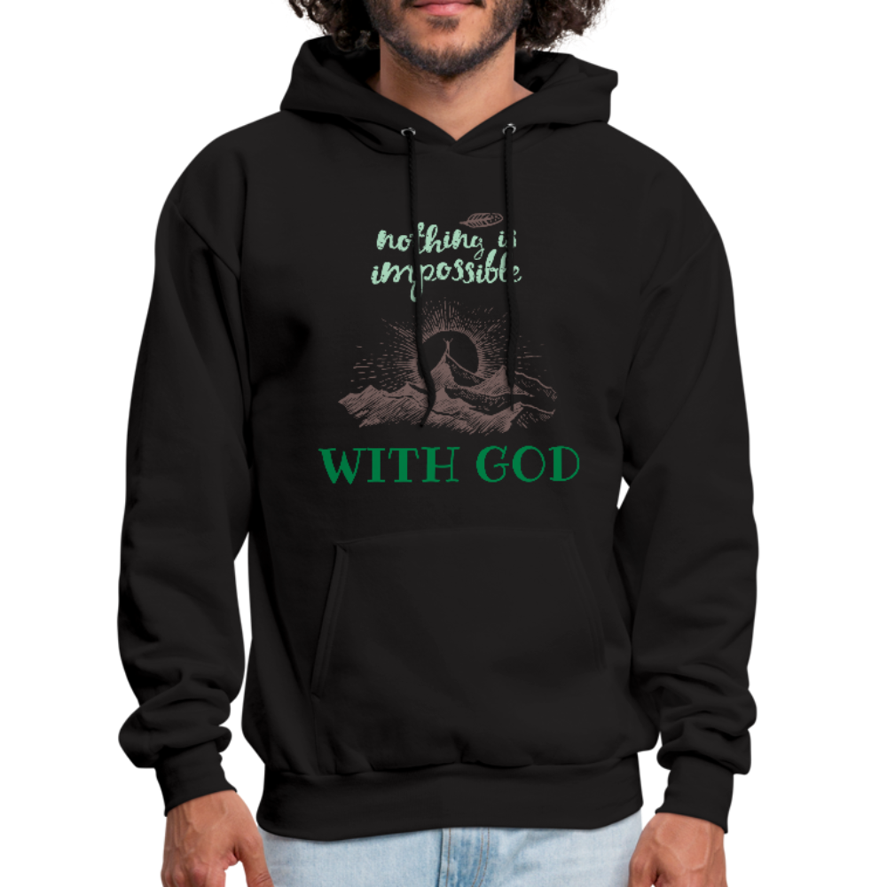 Nothing Is Impossible With God - Men's Hoodie - black