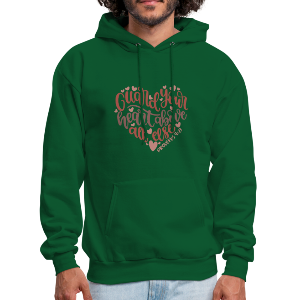 Proverbs 4:23 - Men's Hoodie - forest green