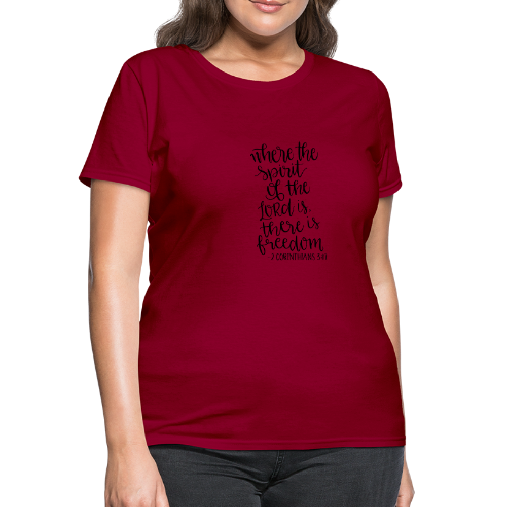 2 Corinthians 3:17 - Women's T-Shirt - dark red