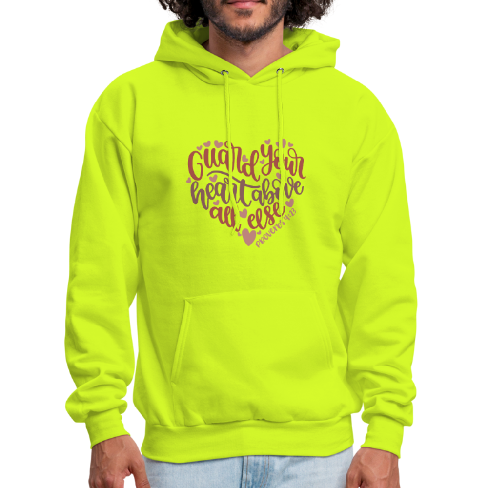 Proverbs 4:23 - Men's Hoodie - safety green