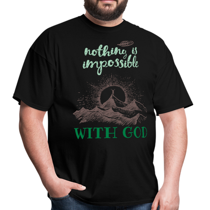 Nothing Is Impossible With God - Men's T-Shirt - black