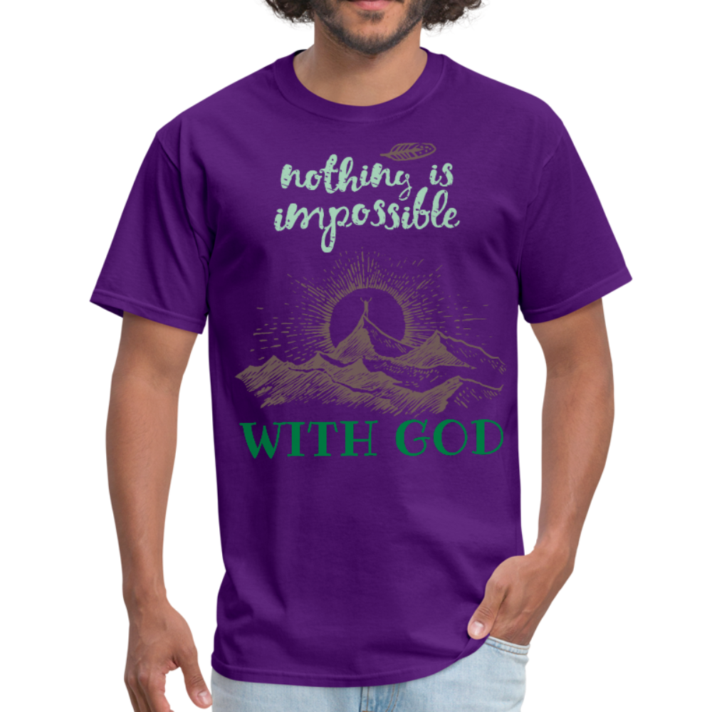 Nothing Is Impossible With God - Men's T-Shirt - purple