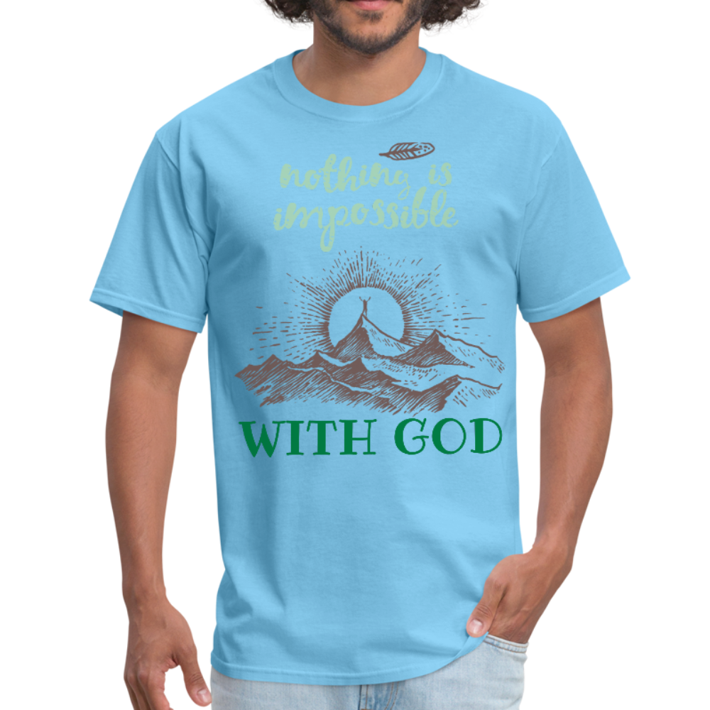 Nothing Is Impossible With God - Men's T-Shirt - aquatic blue
