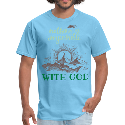 Nothing Is Impossible With God - Men's T-Shirt - aquatic blue