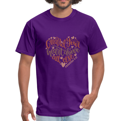 Proverbs 4:23 - Men's T-Shirt - purple