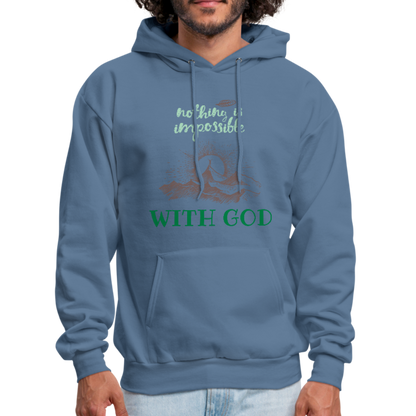 Nothing Is Impossible With God - Men's Hoodie - denim blue