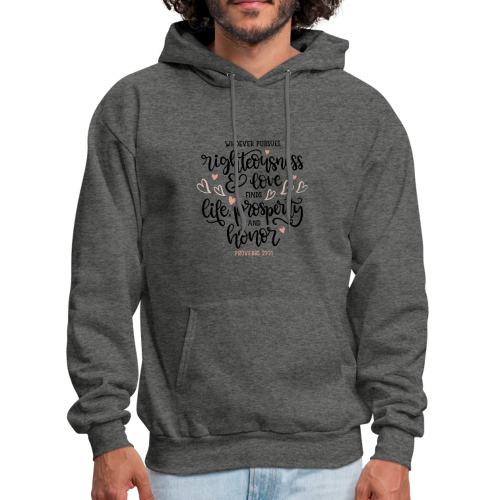 Proverbs 21:21 - Men's Hoodie - charcoal gray