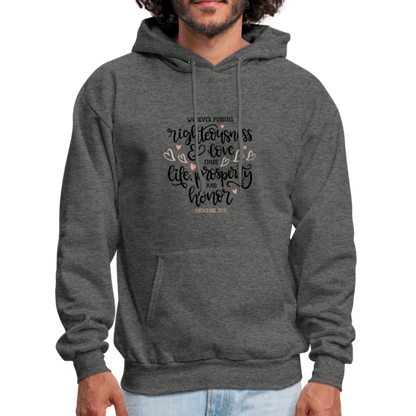 Proverbs 21:21 - Men's Hoodie - charcoal gray