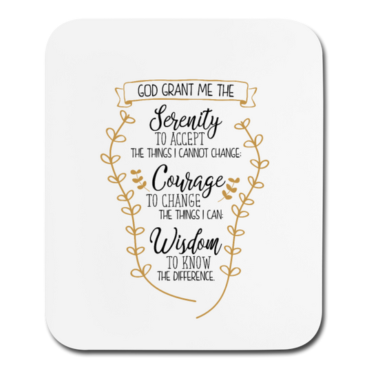 Serenity Prayer - Mousepad - Vertical - white