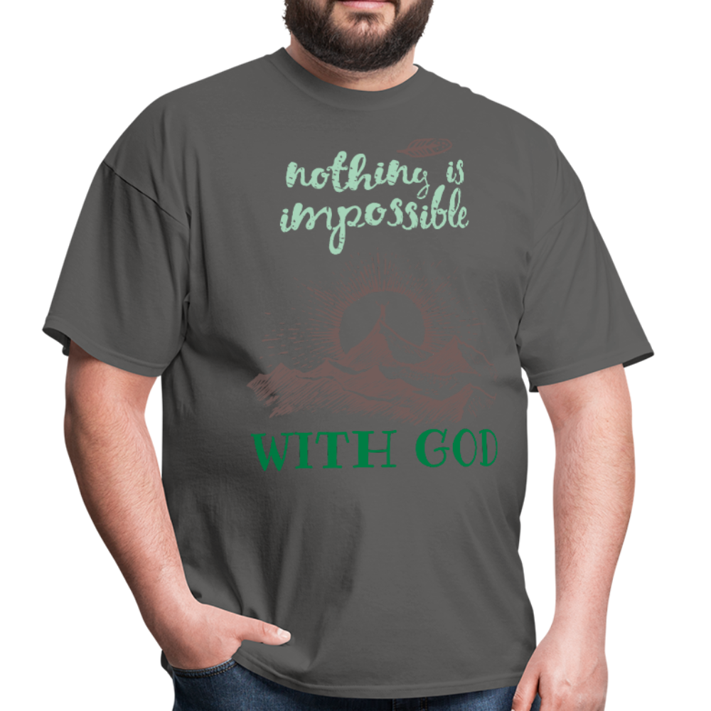 Nothing Is Impossible With God - Men's T-Shirt - charcoal