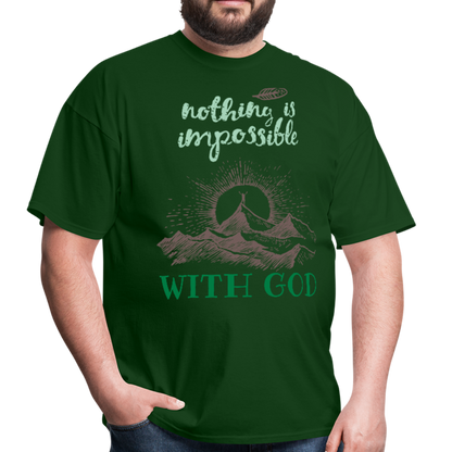 Nothing Is Impossible With God - Men's T-Shirt - forest green