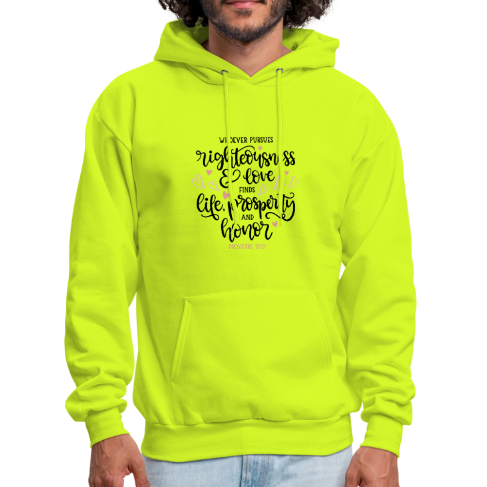 Proverbs 21:21 - Men's Hoodie - safety green