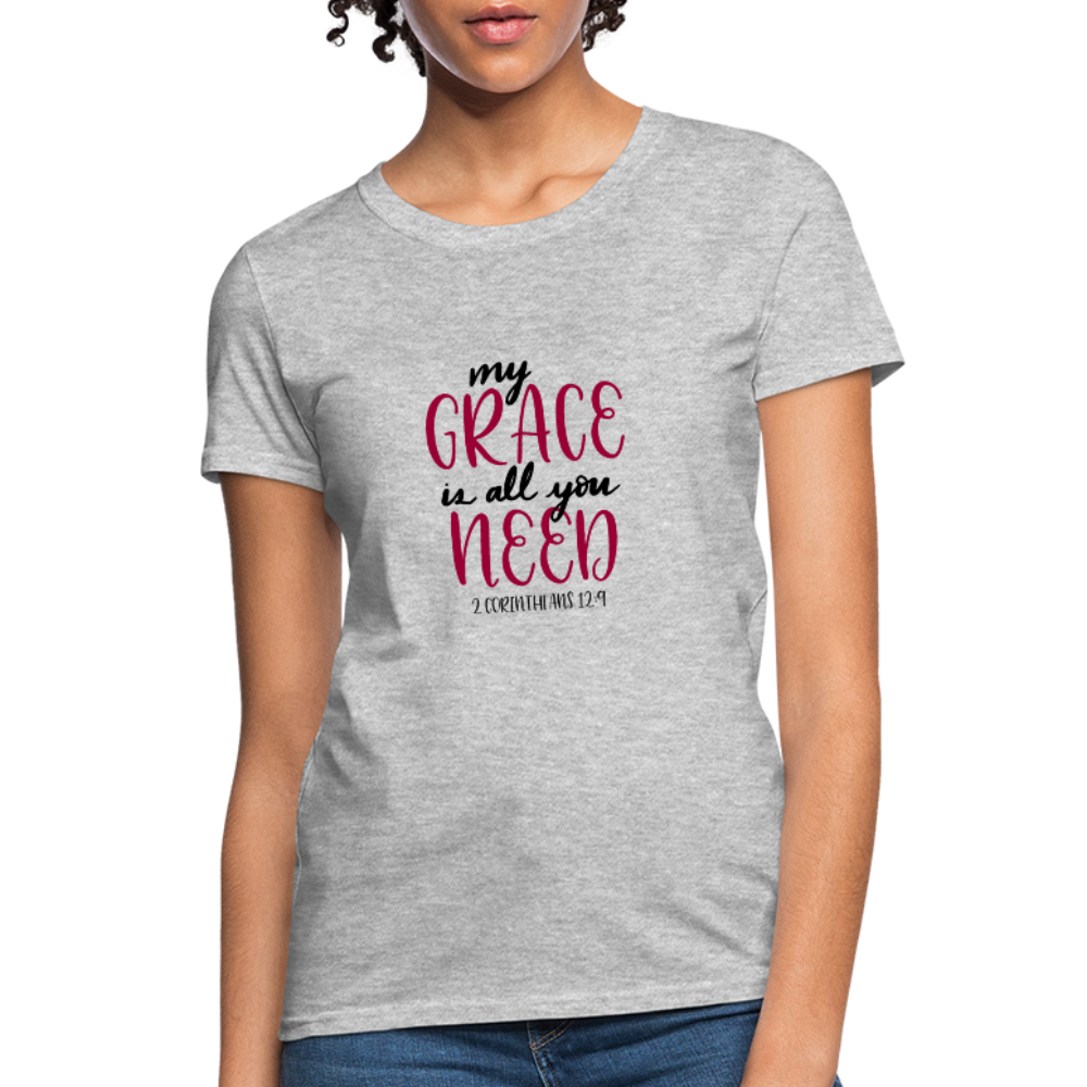 2 Corinthians 12:9 - Women's T-Shirt - heather gray