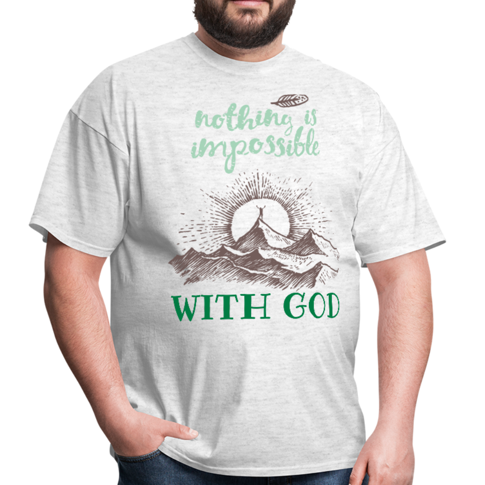 Nothing Is Impossible With God - Men's T-Shirt - light heather grey