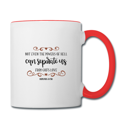 Romans 8:38 - Contrast Coffee Mug - white/red