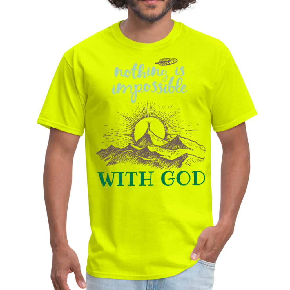 Nothing Is Impossible With God - Men's T-Shirt - safety green