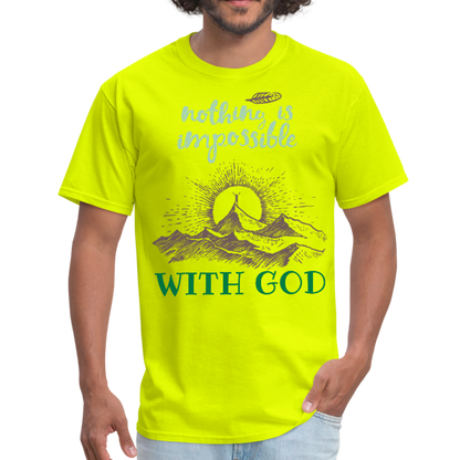 Nothing Is Impossible With God - Men's T-Shirt - safety green