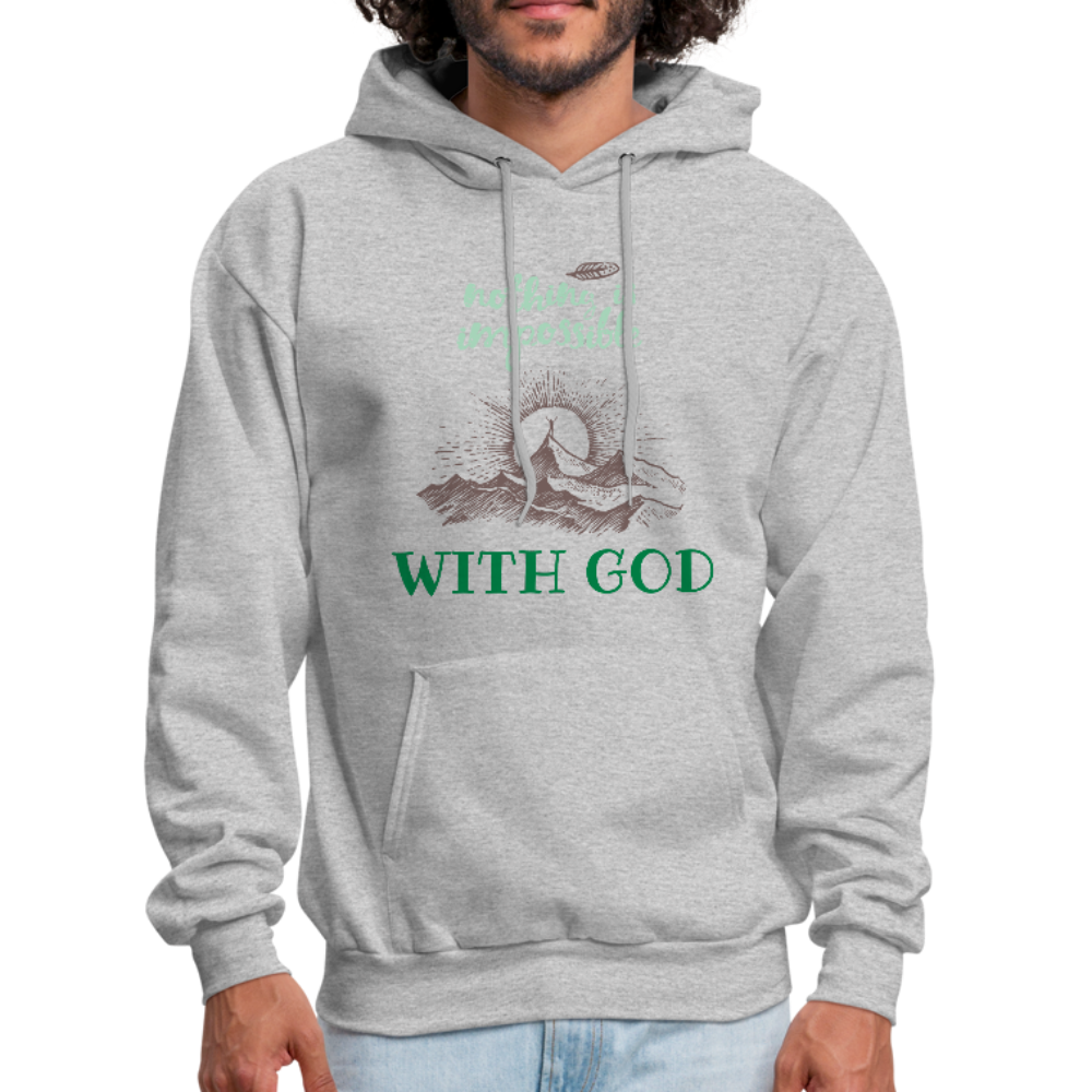 Nothing Is Impossible With God - Men's Hoodie - heather gray