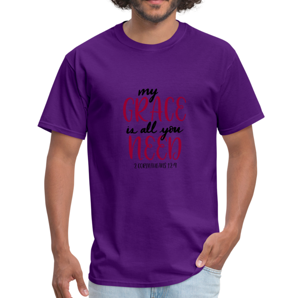 2 Corinthians 12:9 - Men's T-Shirt - purple