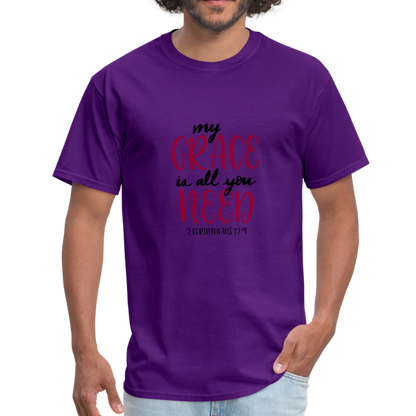 2 Corinthians 12:9 - Men's T-Shirt - purple